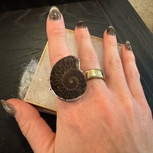 Sterling Silver Ammonite Fossil Ring